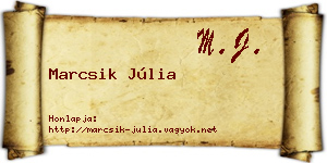 Marcsik Júlia névjegykártya