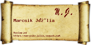 Marcsik Júlia névjegykártya